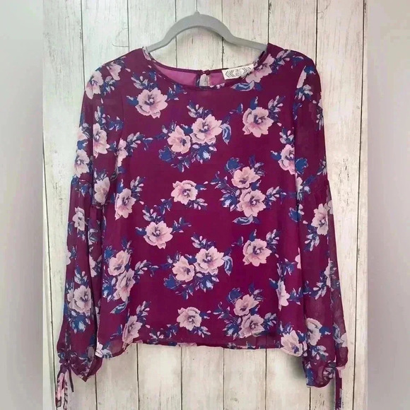 Pink Rose Blouse, Long sleeve, size Small - Picture 1 of 10